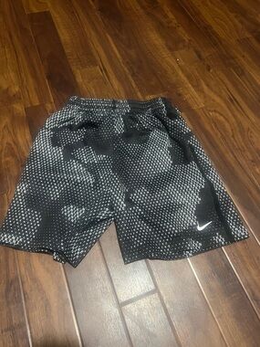 Nike Black & White Patterned Training Shorts